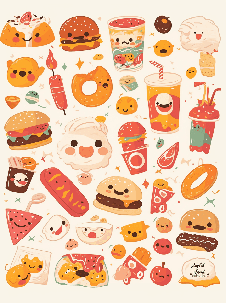 Burger Fizz original repeating artwork