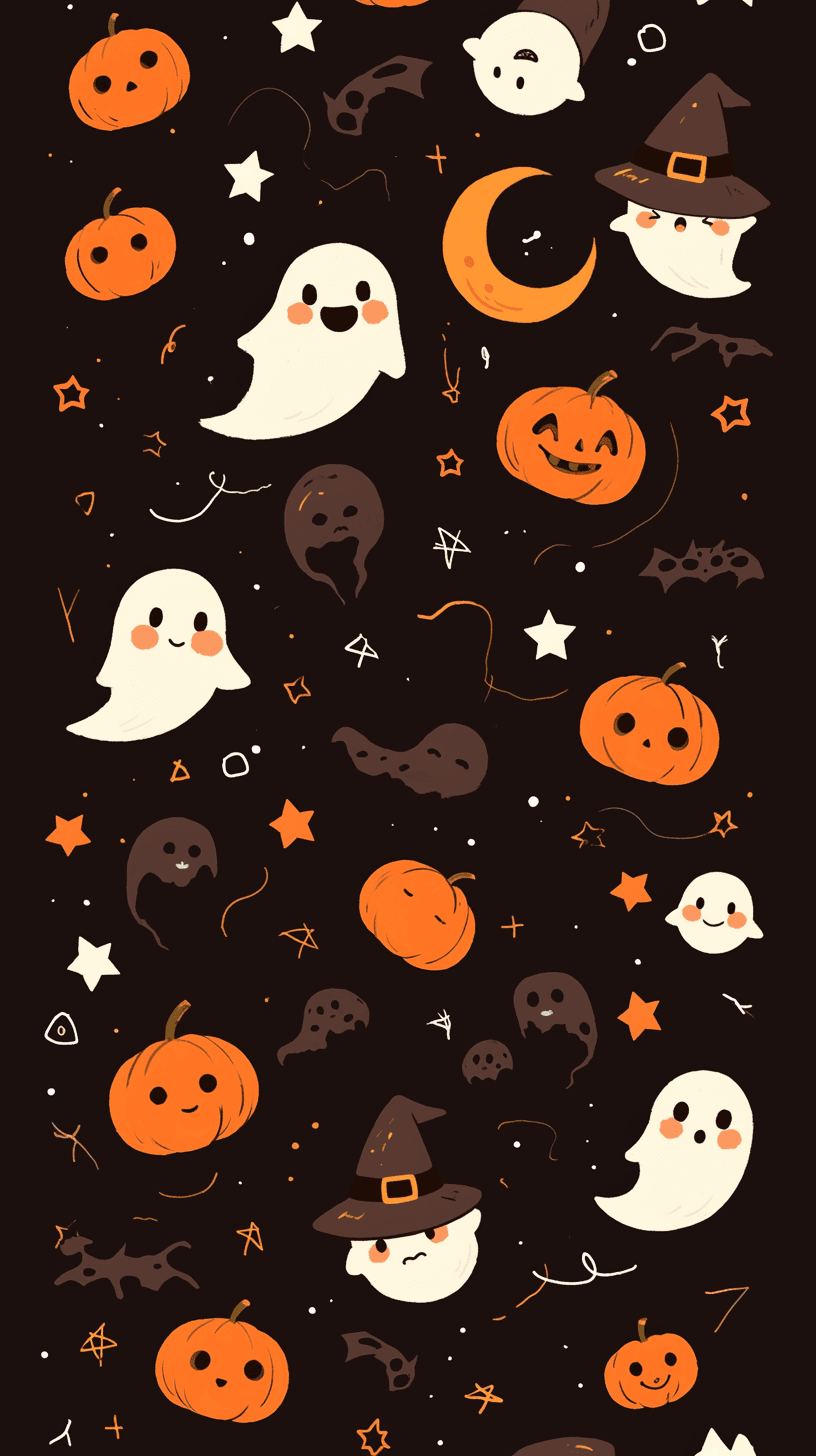 Cute Ghost Bounce original repeating artwork